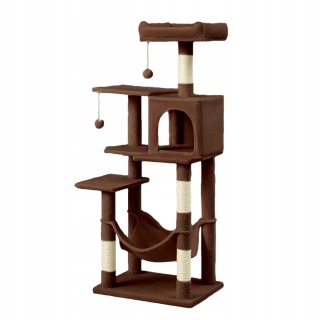 Drapak dla kota Gaczoo duży wieża legowisko brązowy 55 x 45 x 143 cm