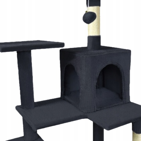 Drapak dla kota Gaczoo duży wieża legowisko ciemny szary 55 x 45 x 143 cm Drapak dla kota Gaczoo duży wieża legowisko ciemny szary 55 x 45 x 143 cm