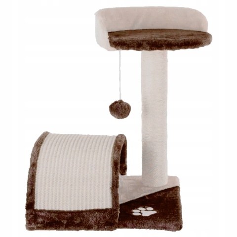 Drapak dla kota Gaczoo z podstawką i zabawką brązowy 35 x 35 x 42 cm