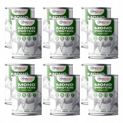 Gaczoo MONO PROTEIN monobiałkowa karma mokra dla psa Dzik 12 x 400g