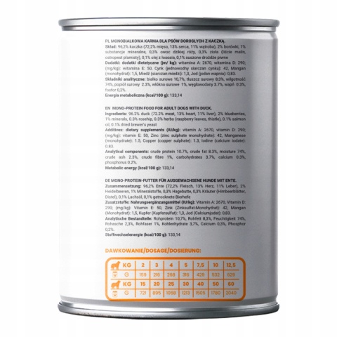 Gaczoo Mono Protein mokra karma monobiałkowa dla psów Kaczka 400g