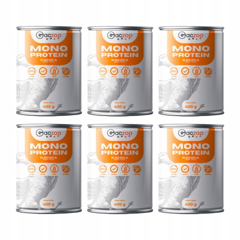 Gaczoo MONO PROTEIN monobiałkowa karma mokra dla psa Kaczka 6 x 400g