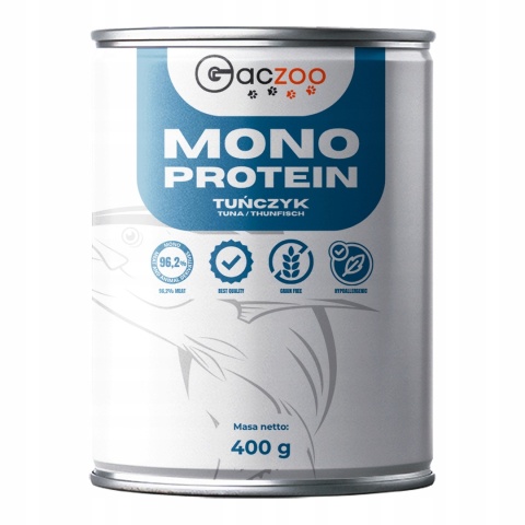 Gaczoo MONO PROTEIN monobiałkowa karma mokra dla psa Tuńczyk 12 x 400g Gaczoo MONO PROTEIN monobiałkowa karma mokra dla psa Tuńczyk 12 x 400g