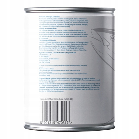 Gaczoo MONO PROTEIN monobiałkowa karma mokra dla psa Tuńczyk 12 x 400g Gaczoo MONO PROTEIN monobiałkowa karma mokra dla psa Tuńczyk 12 x 400g