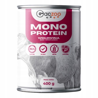 Gaczoo MONO PROTEIN monobiałkowa karma mokra dla psa Wołowina 400g