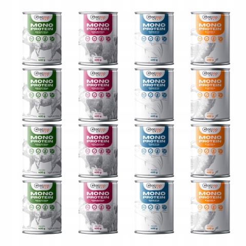 Gaczoo MONO PROTEIN monobiałkowa karma mokra dla psa mix smaków 16 x 400g