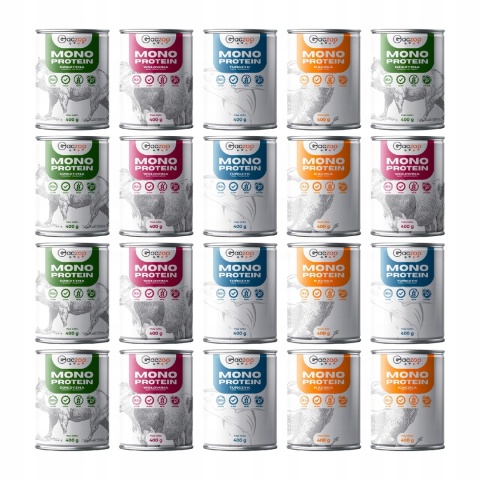 Gaczoo MONO PROTEIN monobiałkowa karma mokra dla psa mix smaków 20 x 400g