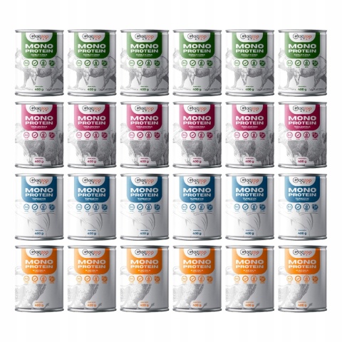 Gaczoo MONO PROTEIN monobiałkowa karma mokra dla psa mix smaków 24 x 400g