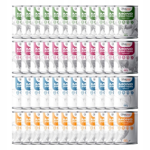 Gaczoo MONO PROTEIN monobiałkowa karma mokra dla psa mix smaków 48 x 400g
