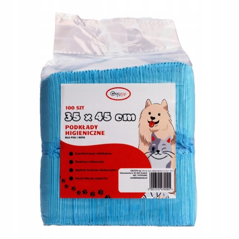 Gaczoo Podkłady higieniczne dla psa i kota maty chłonne 35 x 45 cm 100 szt Gaczoo Podkłady higieniczne dla psa i kota maty chłonne 35 x 45 cm 100 szt