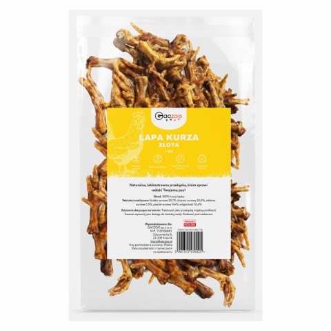 Kurze Łapki przysmak dla psa 1 kg GACZOO 100% naturalny gryzak Kurze Łapki przysmak dla psa 1 kg GACZOO 100% naturalny gryzak