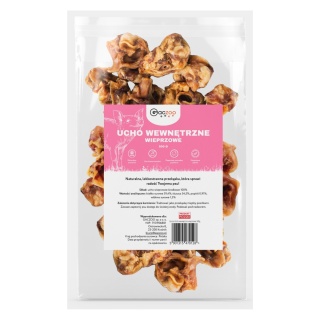 Ucho Wewnętrzne Środkowe Wieprzowe przysmak dla psa 500g GACZOO naturalny