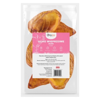 Ucho Wieprzowe Duże XL przysmak dla psa 5 sztuk GACZOO 100% naturalny