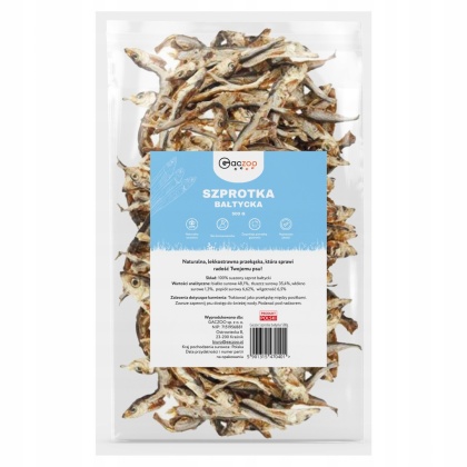Szprotki Bałtyckie przysmak dla psa 500g GACZOO 100% naturalny smakołyk
