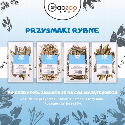 Szprotki Bałtyckie przysmak dla psa 500g GACZOO 100% naturalny smakołyk Szprotki Bałtyckie przysmak dla psa 500g GACZOO 100% naturalny smakołyk