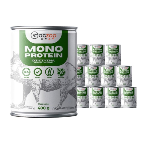 Gaczoo MONO PROTEIN monobiałkowa karma mokra dla psa Dzik 12 x 400g