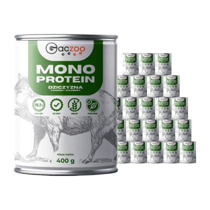 Gaczoo MONO PROTEIN monobiałkowa karma mokra dla psa Dzik 24 x 400g