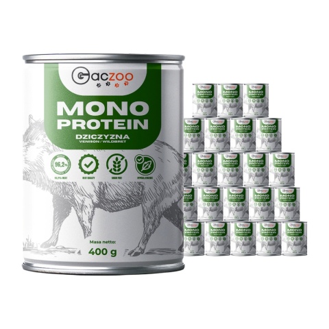 Gaczoo MONO PROTEIN monobiałkowa karma mokra dla psa Dzik 24 x 400g