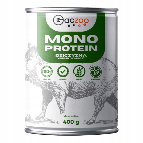 Monobiałkowa karma mokra dla psa Dzik 6 x 400g Gaczoo Mono Protein