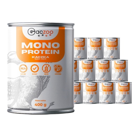 Gaczoo MONO PROTEIN monobiałkowa karma mokra dla psa Kaczka 12 x 400g Gaczoo MONO PROTEIN monobiałkowa karma mokra dla psa Kaczka 12 x 400g