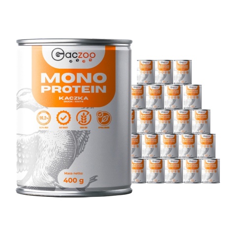 Gaczoo MONO PROTEIN monobiałkowa karma mokra dla psa Kaczka 24 x 400g Gaczoo MONO PROTEIN monobiałkowa karma mokra dla psa Kaczka 24 x 400g
