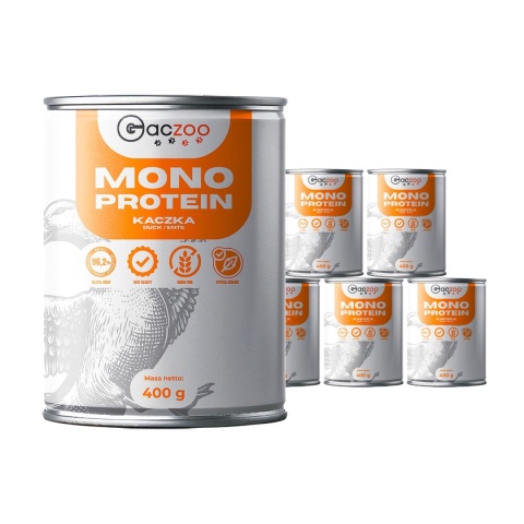 Gaczoo MONO PROTEIN monobiałkowa karma mokra dla psa Kaczka 6 x 400g Gaczoo MONO PROTEIN monobiałkowa karma mokra dla psa Kaczka 6 x 400g