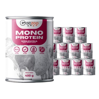 Gaczoo MONO PROTEIN monobiałkowa karma mokra dla psa Wołowina 12 x 400g