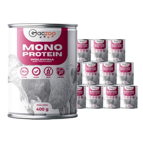 Gaczoo MONO PROTEIN monobiałkowa karma mokra dla psa Wołowina 12 x 400g