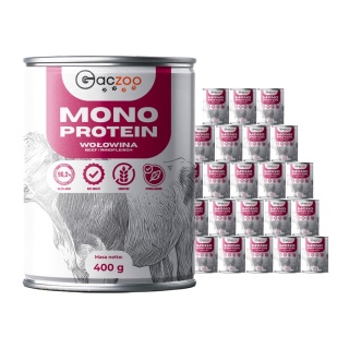 Gaczoo MONO PROTEIN monobiałkowa karma mokra dla psa Wołowina 24 x 400g