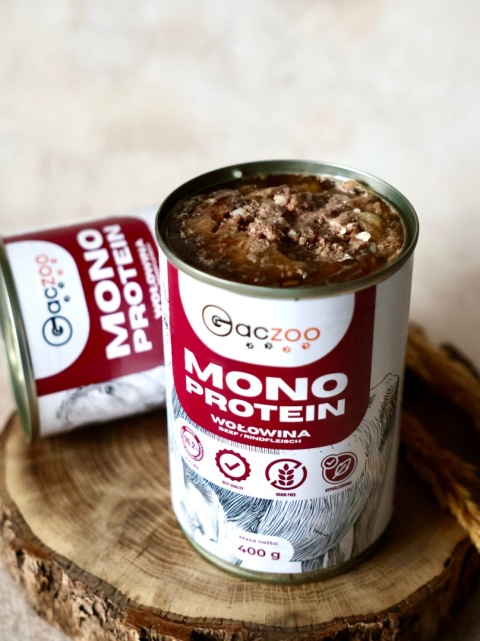 Gaczoo MONO PROTEIN monobiałkowa karma mokra dla psa Wołowina 24 x 400g Gaczoo MONO PROTEIN monobiałkowa karma mokra dla psa Wołowina 24 x 400g