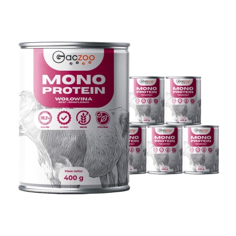 Gaczoo MONO PROTEIN monobiałkowa karma mokra dla psa Wołowina 6 x 400g