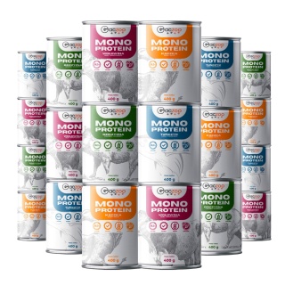 Gaczoo MONO PROTEIN monobiałkowa karma mokra dla psa mix smaków 20 x 400g