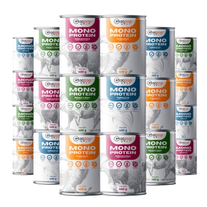 Gaczoo MONO PROTEIN monobiałkowa karma mokra dla psa mix smaków 20 x 400g