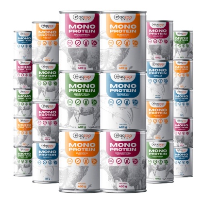 Gaczoo MONO PROTEIN monobiałkowa karma mokra dla psa mix smaków 24 x 400g