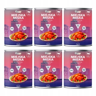 Gaczoo Miejska Miska bez zbóż karma mokra dla kota Kaczka Pieczona 6 x 400g