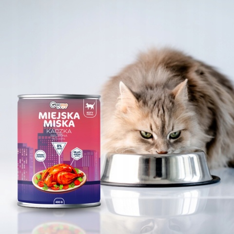 Gaczoo Miejska Miska bez zbóż karma mokra kota Kaczka Pieczona 24 x 400g