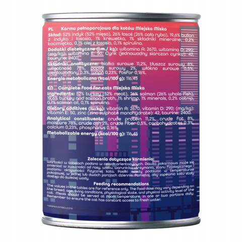 Gaczoo Miejska Miska bezzbożowa karma mokra dla kota Sushi z Rybą 12 x 400g