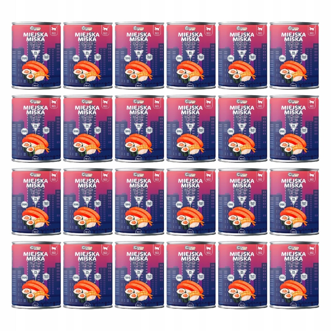 Gaczoo Miejska Miska Sushi z Rybą 24 x 400 g dla kota