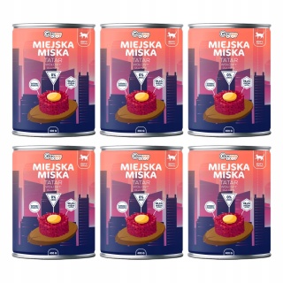 Gaczoo Miejska Miska bezzbożowa karma mokra dla kota Tatar Wołowy 6 x 400g