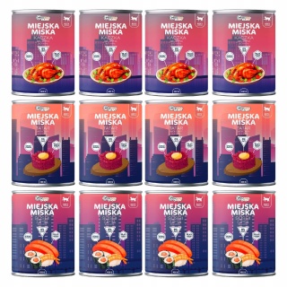 Gaczoo Miejska Miska bezzbożowa karma mokra dla kota mix smaków 12 x 400g