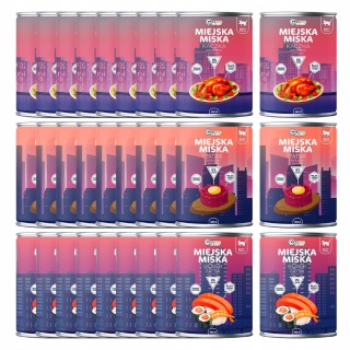 Gaczoo Miejska Miska bezzbożowa karma mokra dla kota mix smaków 30 x 400g