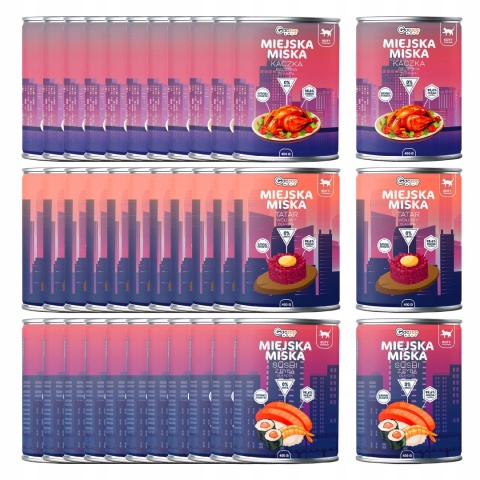 Gaczoo Miejska Miska bezzbożowa karma mokra dla kota mix smaków 36 x 400g
