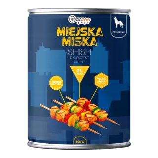 Gaczoo Miejska Miska bezzbożowa karma mokra dla psa Shish z Kurczaka 400g