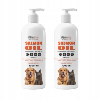 Gaczoo Olej z łososia dla psa i kota Omega Atlantic Salmon Oil 2 x 1000ml