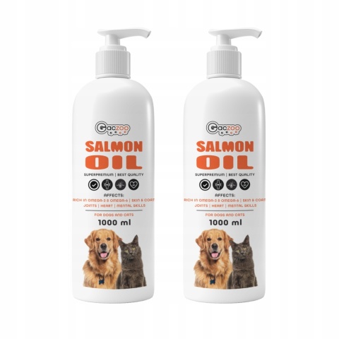 Gaczoo Olej z łososia dla psa i kota Omega Atlantic Salmon Oil 2 x 1000ml