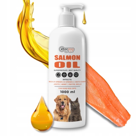 Gaczoo Olej z łososia dla psa i kota Omega Atlantic Salmon Oil 2 x 1000ml