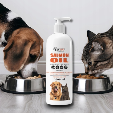 Gaczoo Olej z łososia dla psa i kota Omega Atlantic Salmon Oil 2 x 1000ml