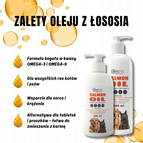 Gaczoo Olej z łososia dla psa i kota Omega Atlantic Salmon Oil 2 x 1000ml