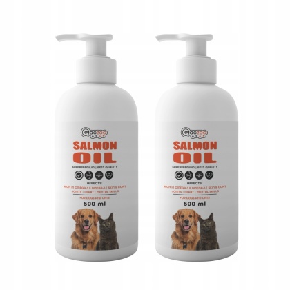 Gaczoo Olej z łososia dla psa i kota Omega Atlantic Salmon Oil 2 x 500ml