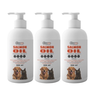 Gaczoo Olej z łososia dla psa i kota Omega Atlantic Salmon Oil 3 x 500ml